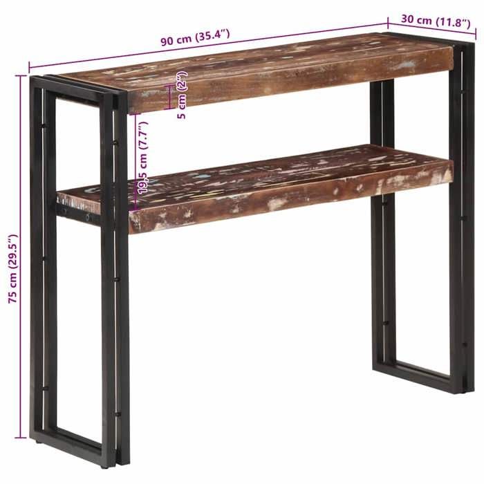 VidaXL Table console 90x30x75 cm Bois de récupération massif