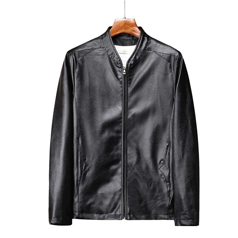 Autumn and winter leather jacket men's jacket fashion jacket three-dimensional trend leather jacket pu winter long sleeve trendy brand