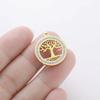 Xiaomi 3pcs/lot Amulet Tree of Life Round Clear Zircon Pendant Stainless Steel Gold Color Charms for Necklace Earring Jewelry Making