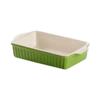 Rectangular Ceramic Deep Baking Dish  18cm × 10.5cm × 4cm  – Rice Casserole Pan  Dessert Serving Plate  Green