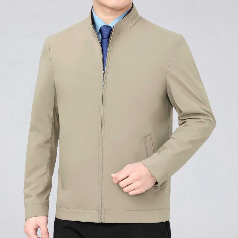 Mulberry Silk Jacket Men's Spring and Autumn New Business Lapel Dad Jacket Middle-aged Casual Handsome Men's Jacket