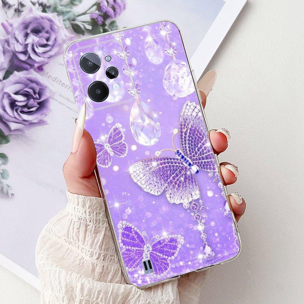 For Realme C31 Case Cute Butterfly Bear Cartoon Back Cover Phone Cases For Realme C 31 C31 4G RMX3501 RealmeC31 Soft Fundas
