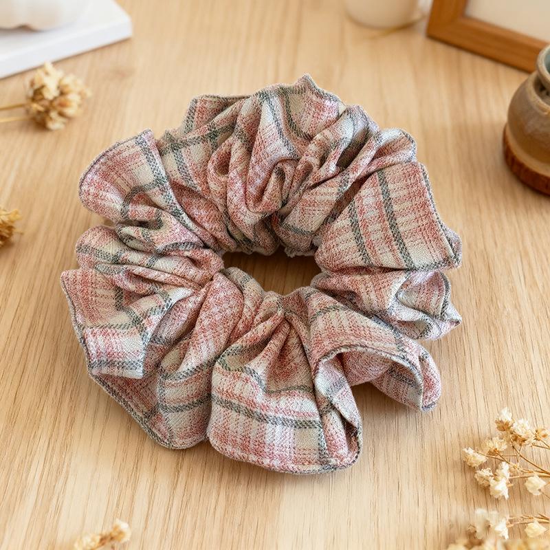 Korean Academic Pattern Large Intestine Hair Tie for Women – Super Large Bun High-End Rubber Band.