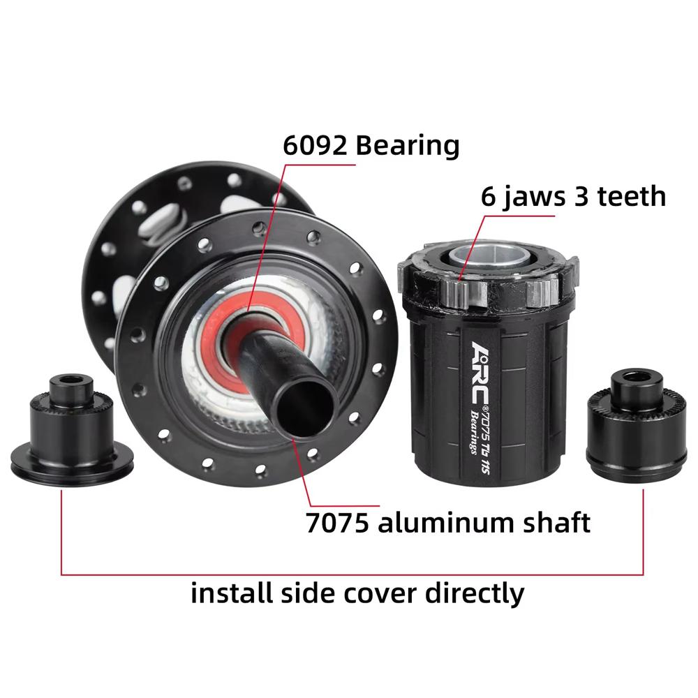 ARC MT009 Front Rear Bicycle Hubs 32 Holes MTB Mountain Bike NBK Sealed Bearing Hub 6 Pawls 114 Clicks Noise HG XD MS 8-12-Speed