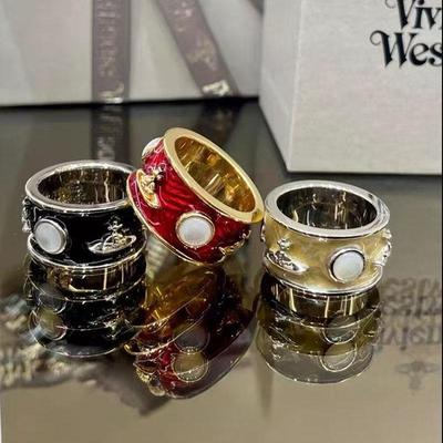 Anello da coppia Seiko Imperatrice Vedova Perla Bianca Punk con Smalto Vintage