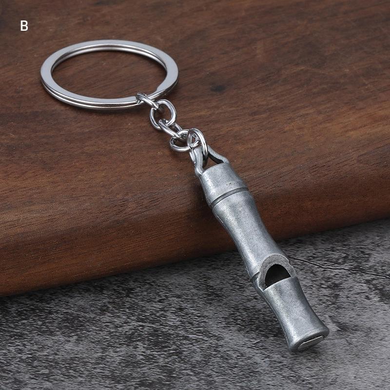 

Whistle Keychain Metal High Decibel Stereoscopic Portable Single Tube Pendant Key Ring Small Gift B