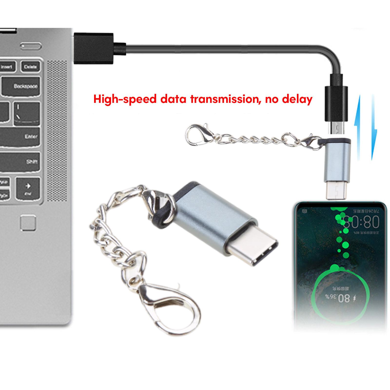 

Компактный адаптер USB C - USB со шнурком для быстрой зарядки и передачи данных. Скорость передачи данных 480 Мбит/с. красный