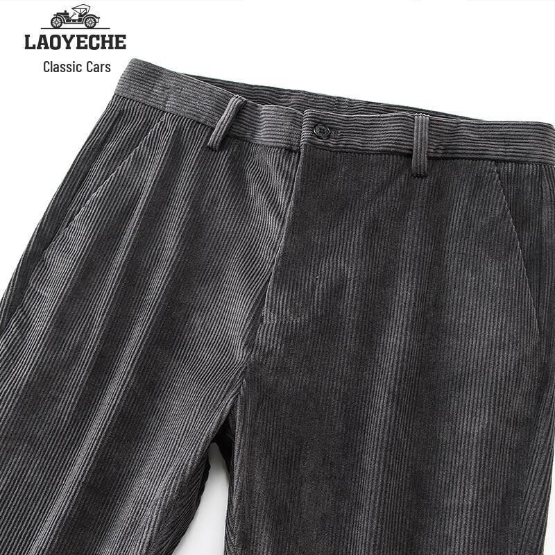 Grandpa Car Men's Corduroy Fleece Lined Straight Casual Pants