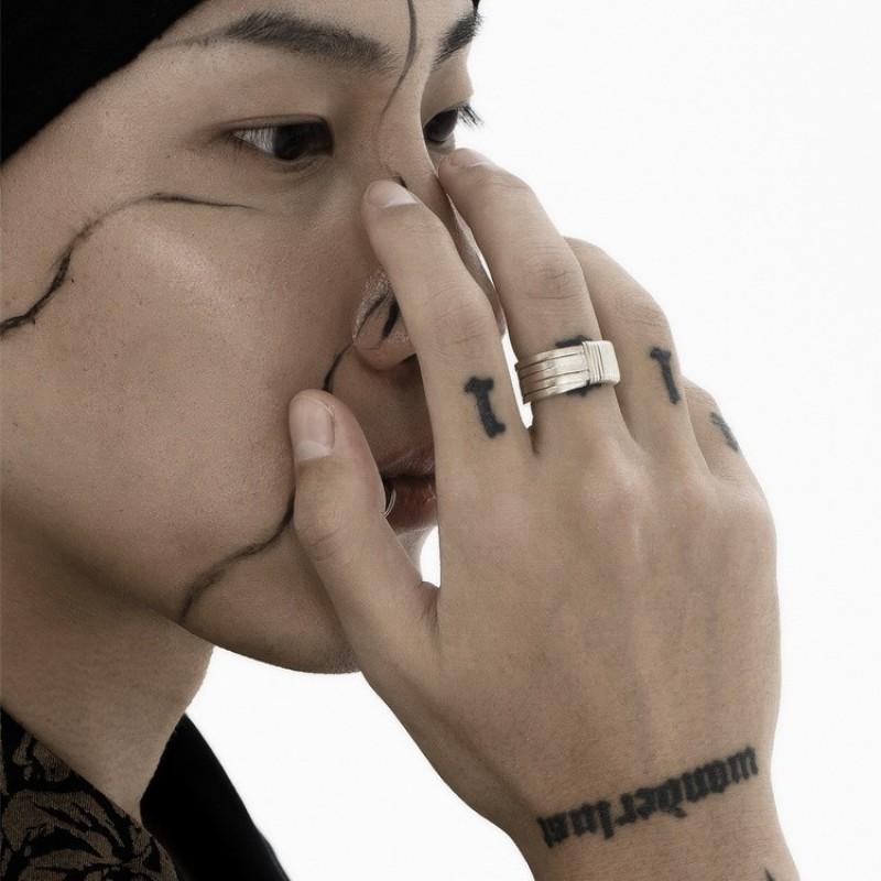 Adjustable Open Ring Men Women Vintage Handmade Geometric Twist Design Fashion Solo Finger