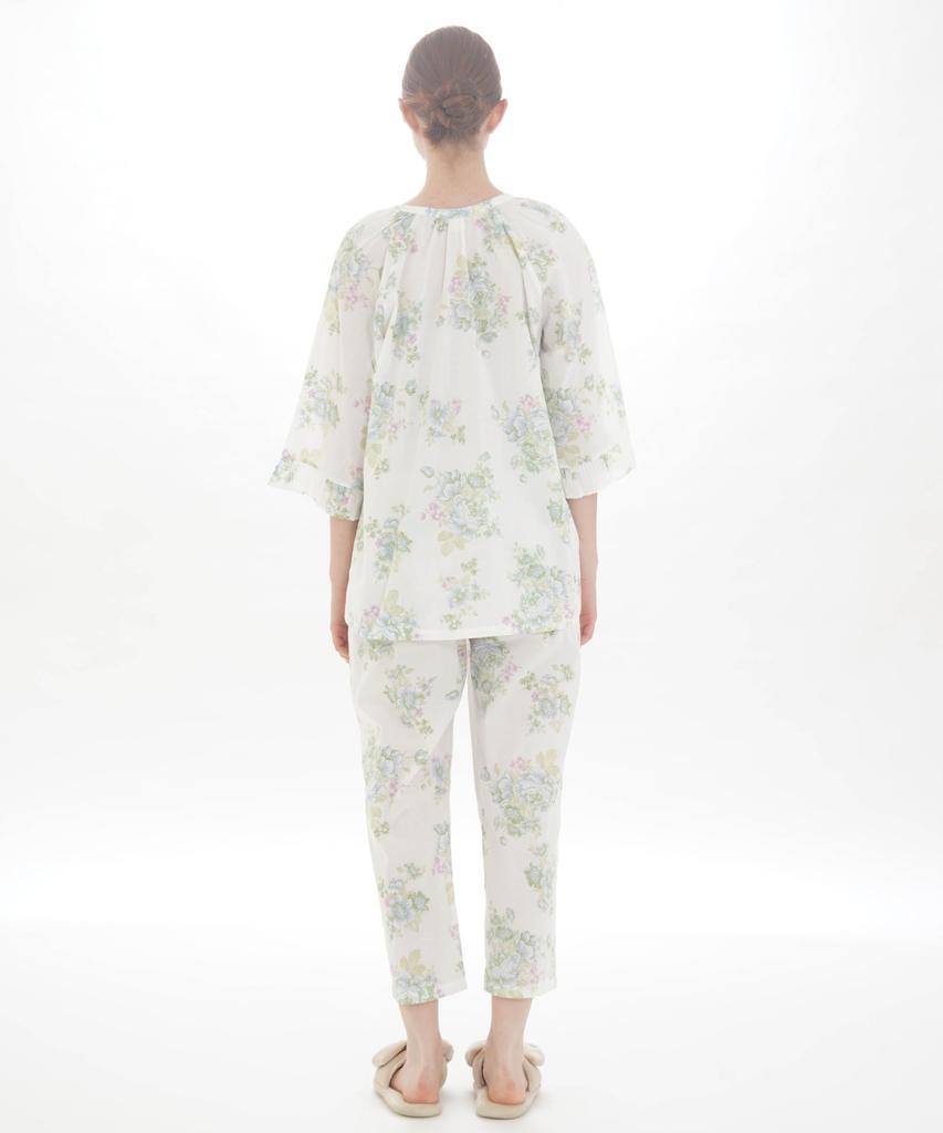 Narue White Pajama Size Rose Pajamas Women's Set, 60/Lone