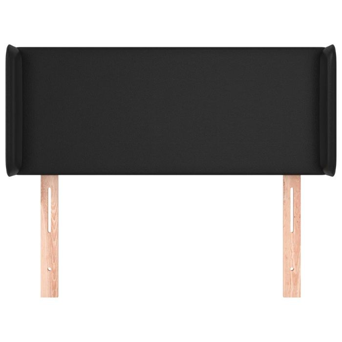 Tête de lit - MAISON EXCLUSIVE - Avec oreilles - Similicuir noir - Hauteur réglable - Pieds bois