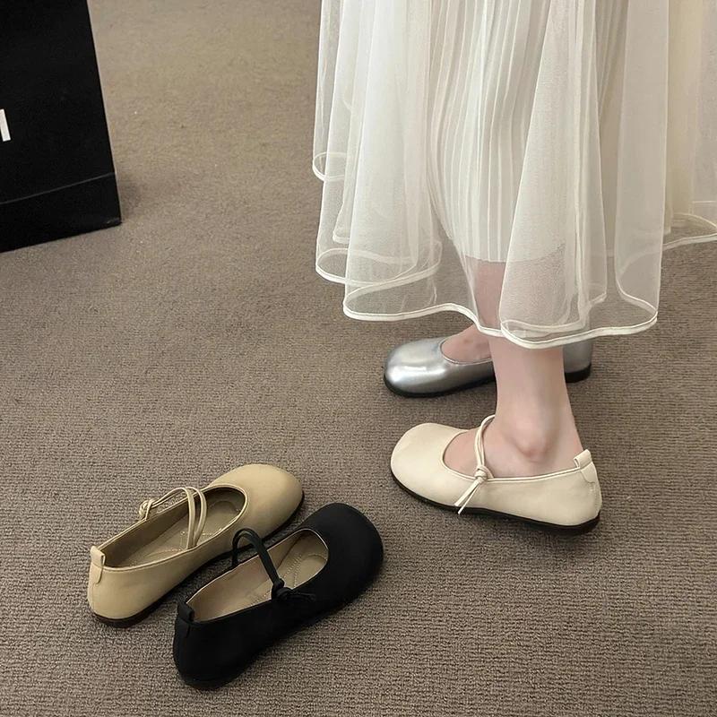 Fashion 2024 Hot Sale Shoes Female One Kick Women's Flats Spring Autumn Round Toe Solid Solft Sole Casual Comfortable Flats Loafers