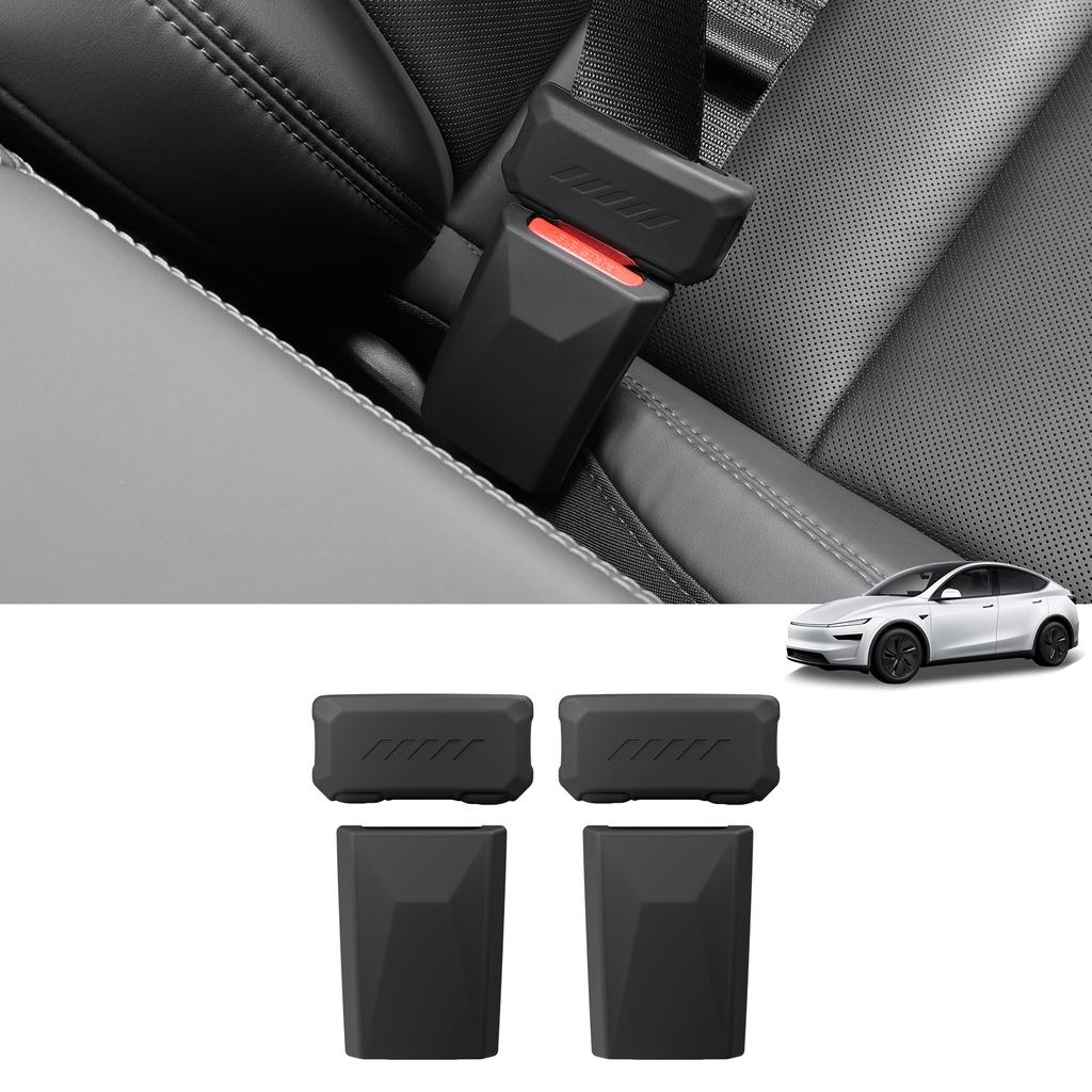 Smabee for Tesla Model Y L 2026+/ Model Y Juniper 2025+/ Model 3 Highland 2024 Front Row Seat Belt Buckle Protector Cover Black