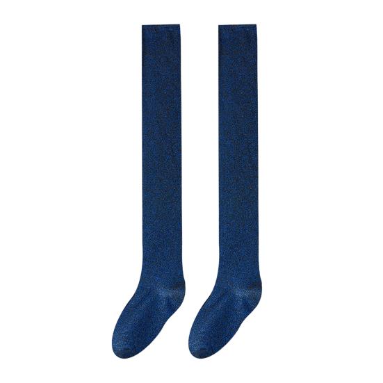 1 para skarpetek za kolano, jednolity kolor, brokatowe skarpetki, oddychające, wygodne, elastyczne, jednolite, zimowe skarpetki