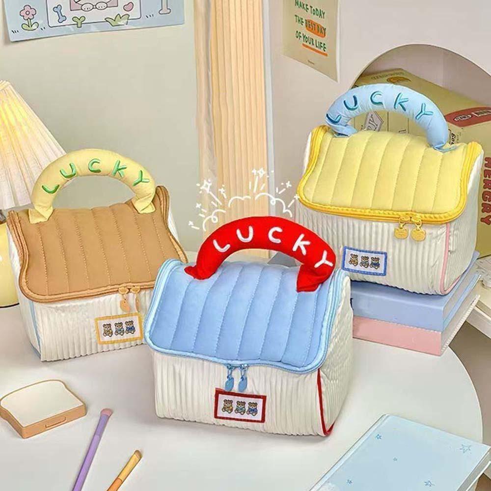 

Cotton Printed Dopamine Color Wash Bag Kawaii Pouches Bag Organizer Kids