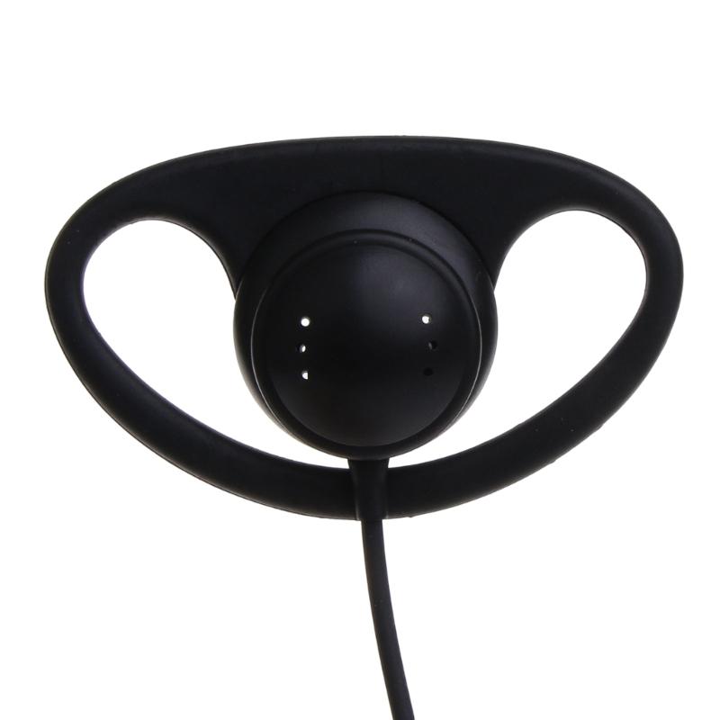 D-shaped Headphone Receiver/Listen Only 3.5mm Headset Earpiece Fitting Right/Left Ear Suitable for Walkie-Talkie ABS