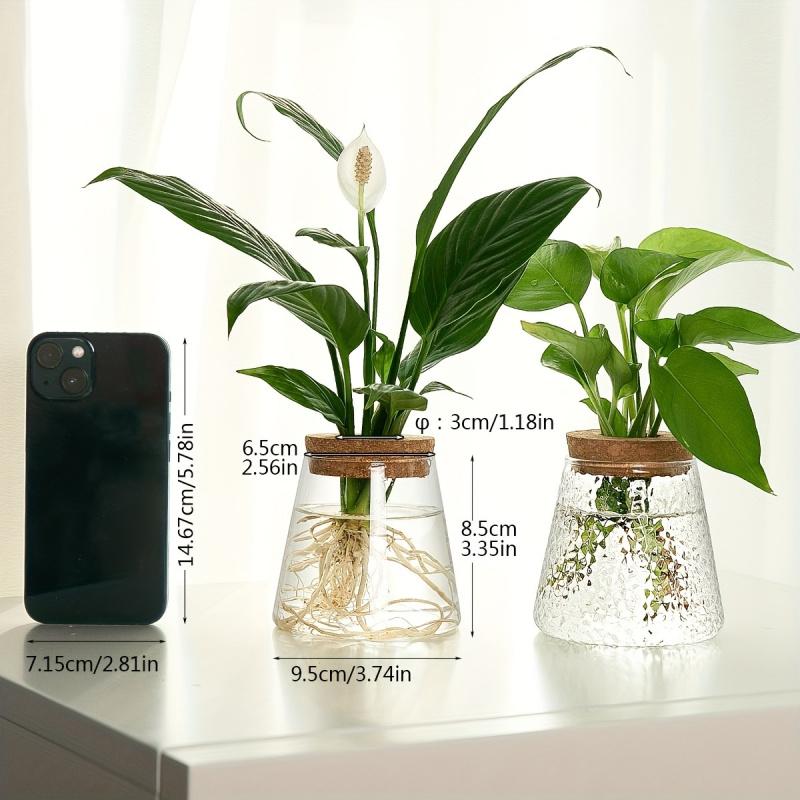Simple modern transparent glass hydroponic plant stand vase office desktop ornament home decoration flower pot