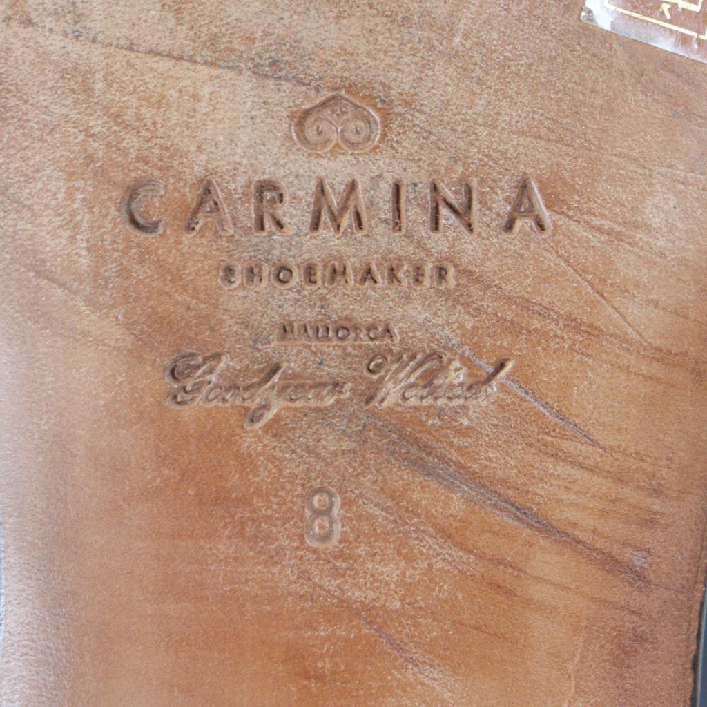 Great CARMINA Leather shoes SIMPSOM Medallion Straight Tip Navy mens 8 Used