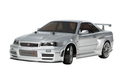 Tamiya Pánské elektrické RC auto řady Nismo R34 Drift spec 58605 1/10 No.605 GT-R Z-tune (Podvozek TT-02D) na cestě