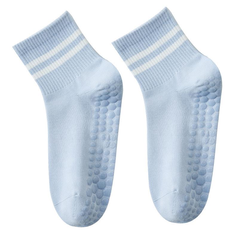 1 Paar Yoga Socken Damen Professionelle Silikon Rutschfeste Pilates Socken Lässige Gestreifte Baumwolle Indoor Boden Fitnessstudio Fitness Tanz Sportsocken