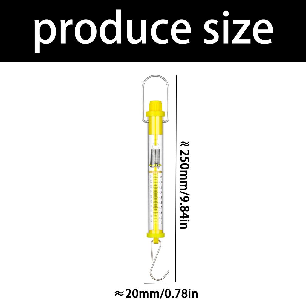Bilancia a molla didattica in giallo brillante 1N 2.5N 5N 10N 20N 30N 50N Perfetta per le aule di scienze Lunghezza 25 cm