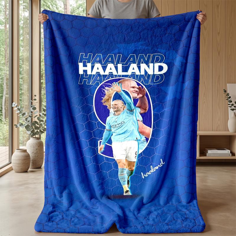 Erling Haaland Theme blanket Soft Flannel Blanket Plush Throw Blanket Cozy Sofa Bed Blanket for Home Decor
