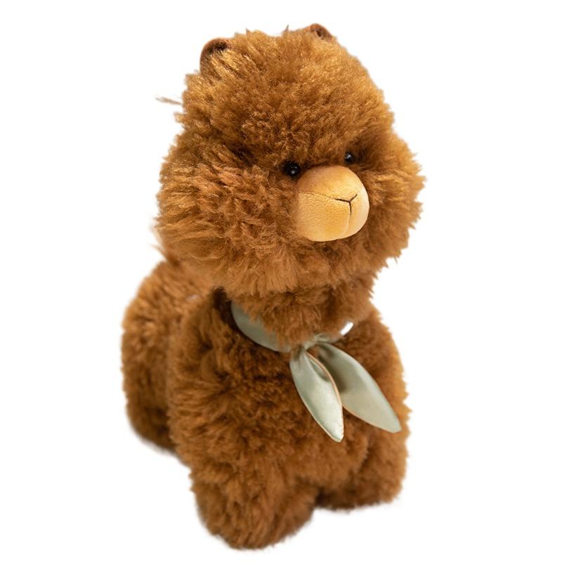 Lucky Alpaca Soft Stuffed Plush Toys Bow Tie Kawaii Alpaca Plushies Animal Doll Children Baby Gifts Hugging Pillow Sofa Cushion 22cm коричневый