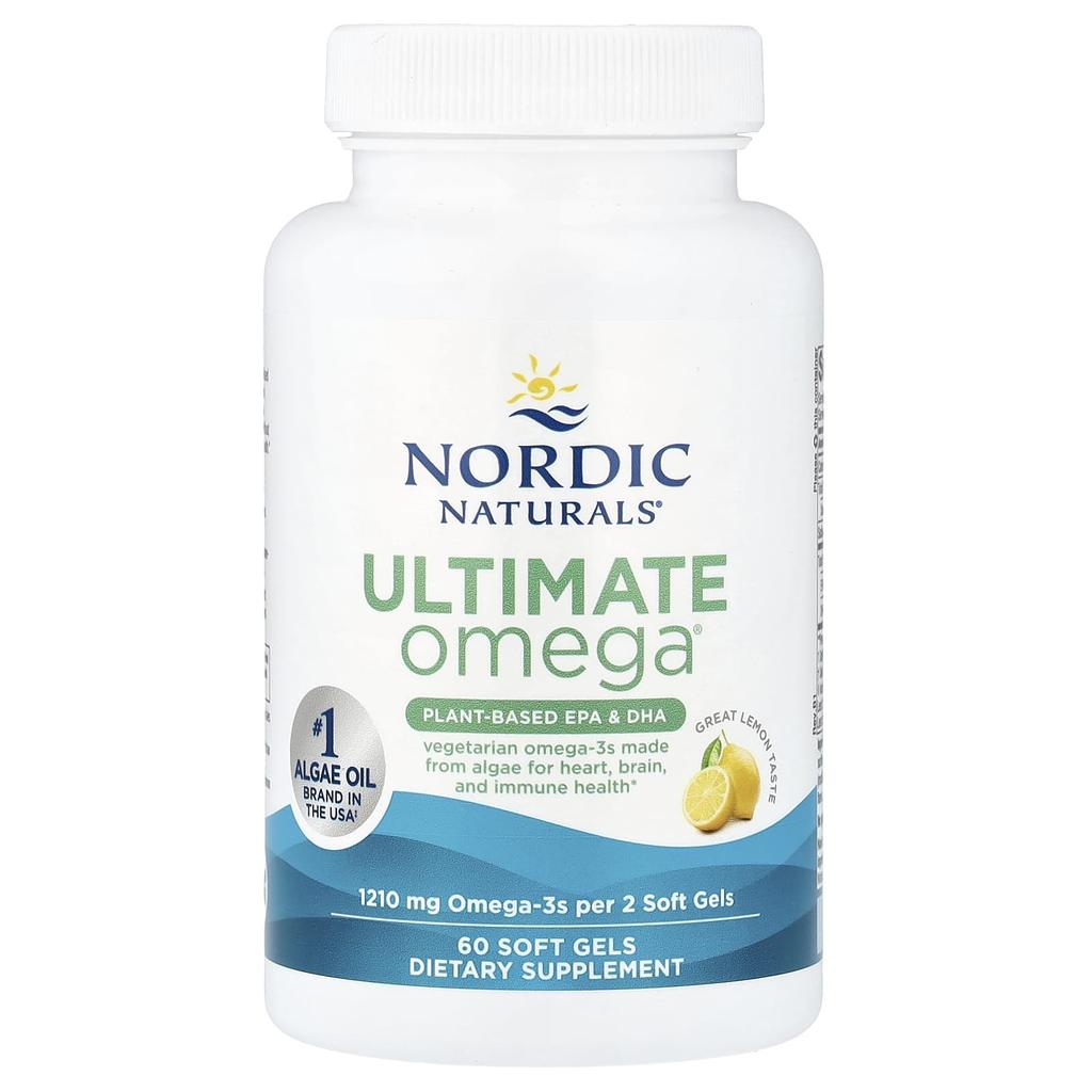 Nordic Naturals, Ultimate Omega®, Plant-Based EPA and DHA, Lemon Flavor, 60 Softgels (605 mg per softgel)