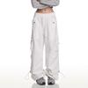 American Hiphop White Overalls Women's Summer Hip-hop Sweatpants Thin Pants Trendy High Waist and Thin Classic Women's Casual White Pants