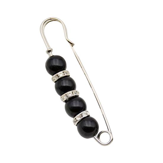 Flower Shape Anti-Exposure Women Brooch Pin Shining Rhinestone Faux Pearls Safety Pin Costume Accessories