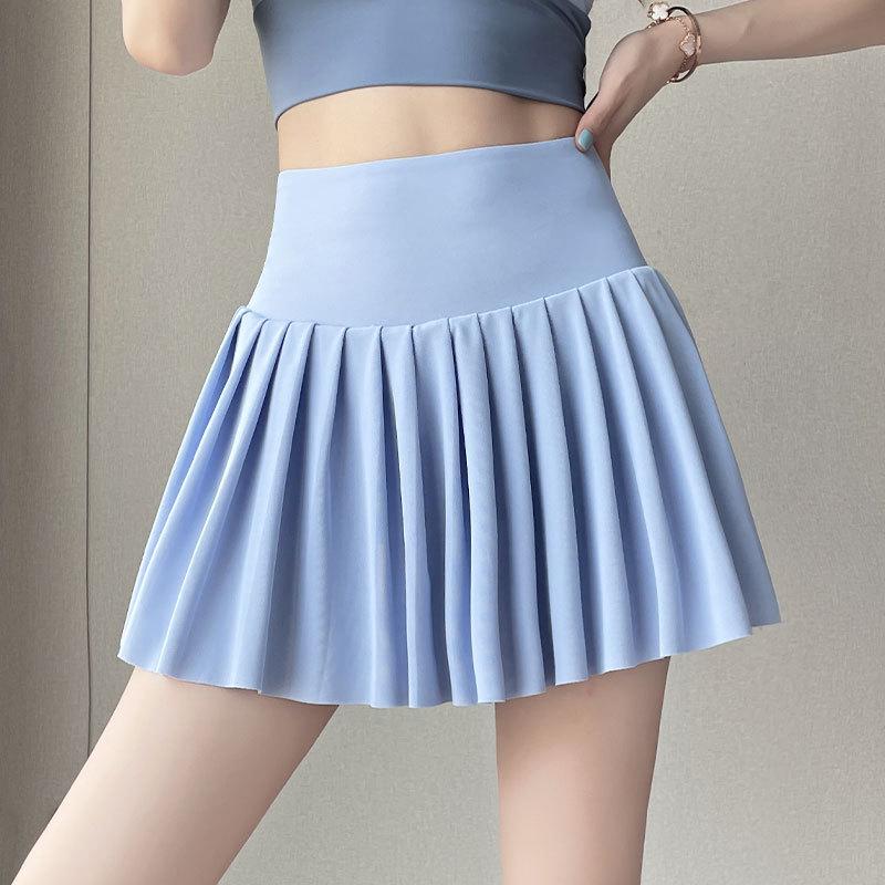 

Женский быстросохнущий набор для бадминтона и бега: Летняя теннисная юбка и фитнес-топ L