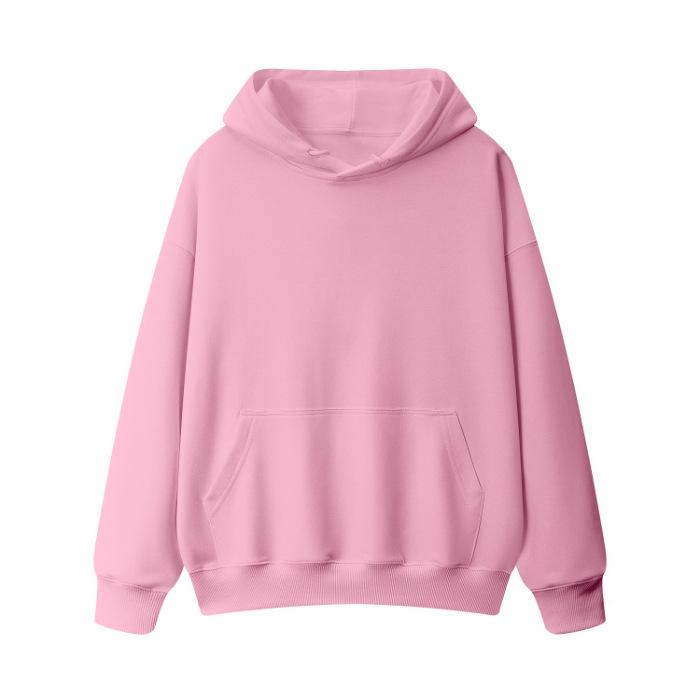 Wholesale 190g fleece thickened light version hooded sweater men's and women's Korean version solid color coat