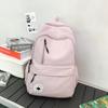 Middle School Student Schoolbag Women's Large Capacity Backpack Men Solid Color Nylon Backpack