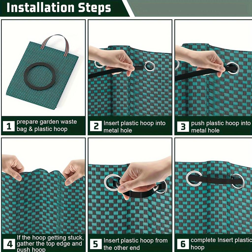 Heavy-Duty PP Garden Waste Bags Set - Reusable Yard Debris Bags with Industrial Fabric and Handles for Plant, Grass, and Leaf Collection