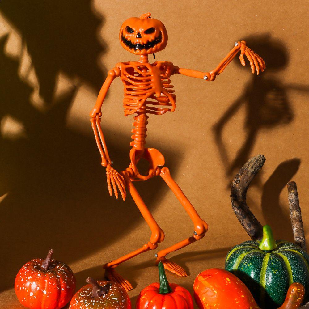 Anatomical Toys Photography Props Halloween Human Skeleton Pumpkin Skull Body Figurine Bone Model
