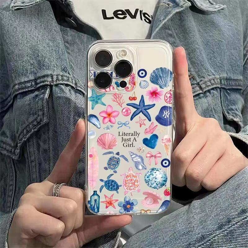 Summer Marine Animals Clear Phone Case For Samsung Galaxy S26 S25 Ultra S24 S23 FE S22 S21 Plus S20 A73 A72 Silicone Cover