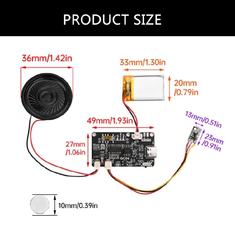 Christmas Music Greeting Card Memory Sound Voice Recording Module, 8MB, Suitable for Birthday Holiday Cards Craft Lovers