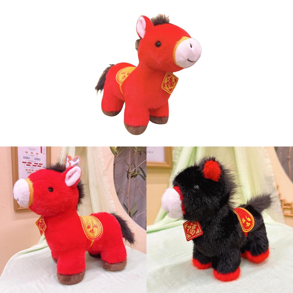 Year Of The Horse Plush Toy With Fuku Character Hanging Figurine For Lunar New Year Celebration Gift