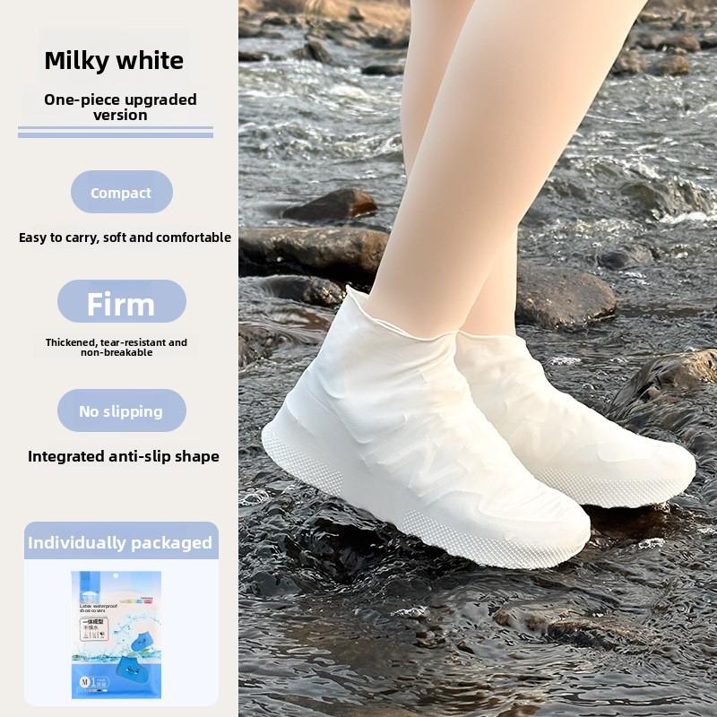 1 Pair Latex Rain Boot Overshoes Travel For Outdoor Use Latex Waterproof Shoe Covers Rainy Day Non-slip Reusable Foot Cover