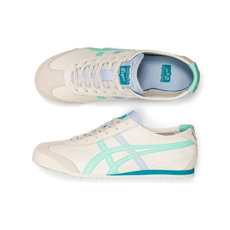 Onitsuka Tiger Mexico 66 Retro Sports Non-Slip Wear-Resistant Low-Top Casual Shoes Women sneaker White Blue 1182A078-107