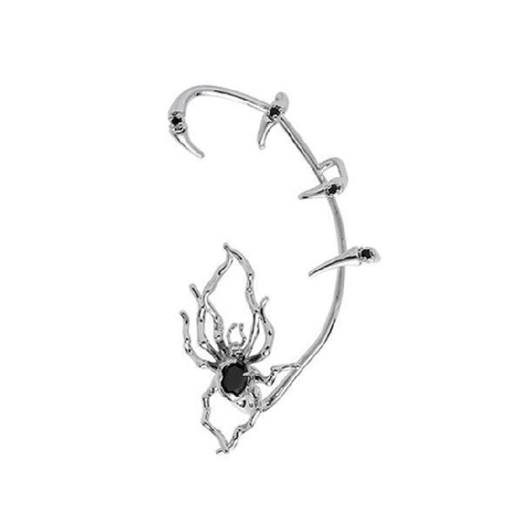 Alloy Punk Spider Claws Zircon Cuff Earrings No Perforation Climber Ear Clip