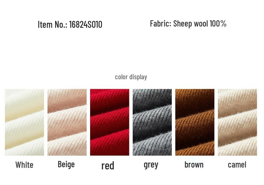 Women's Fine Wool Seamless Knit Shirt, Semi-High Neck Base Layer, Winter Inner Wear