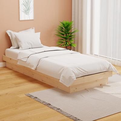 Vidaxl Bed Frame, Solid Wood, 75X190 Cm, Single