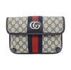 [Pre-Owned] Ophidia Vintage Logo Silver Label Red And Blue Webbing Canvas And Leather Trim Shoulder Crossbody Bag - Good #1WDUKIR