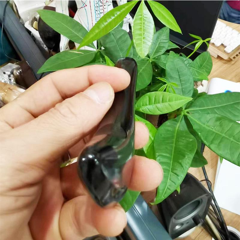 Black Buffalo Horn Meridian Stick: Acupuncture Pen, Facial Scraping Tool, Eye Massage Stick for Dark Circles Removal.