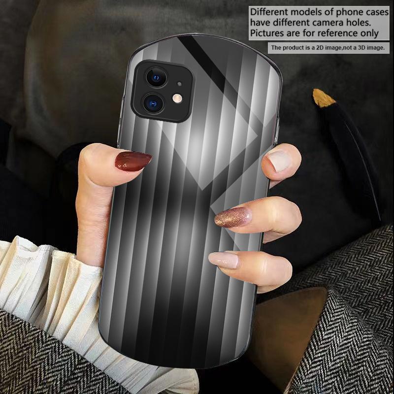 Brown delicate gradient For iPhone 17 16 15 14 Pro 13 Plus 12 mini 11 Pro Max XR X S 7 8 Elliptical Tempered Glass Phone Case