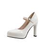 Women High Heels Fashion Pointe End Leather Single Shoes Luxury Wedding Bride Shoes for Women Banquet Pumps Sexy Mary Jane Shoes