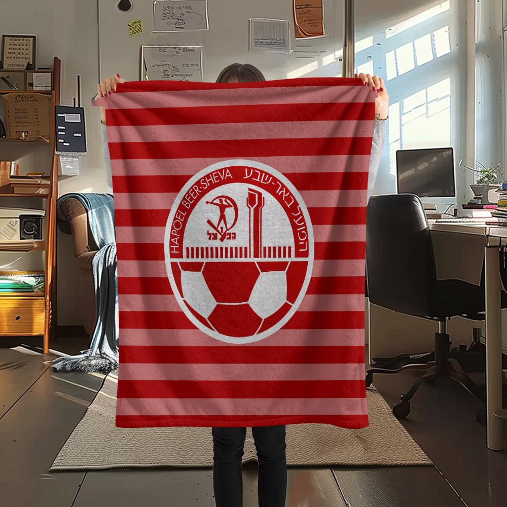 Bnei Brak Workers Voetbalclub Print Flanellen Deken, Hoge kwaliteit Comfortabel voor Alle Seizoenen, Woondecoratie, Warmte en Comfort