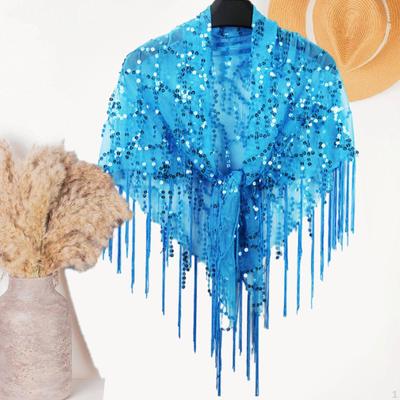 Coprispalle da sera con paillettes e frange da donna