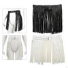Damen Leder Hüftband Fransen Quaste Rock Punk Gothic Tanz Gürtel Clubwear